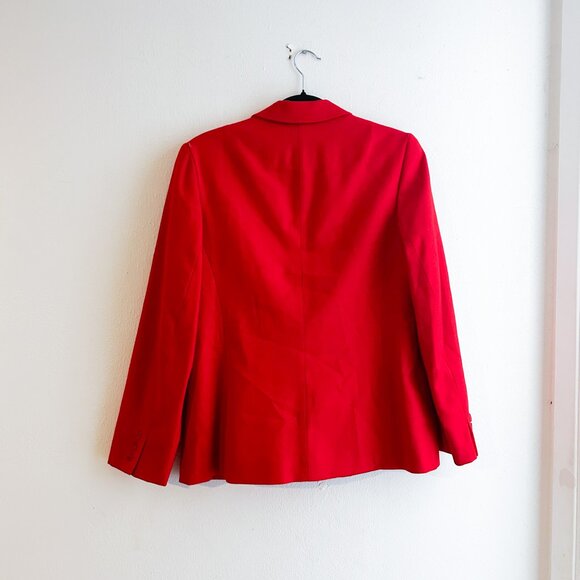 VINTAGE 60's Pendleton Bright Red 100% Wool Blazer with Single Button Closure - Picture 2 of 8